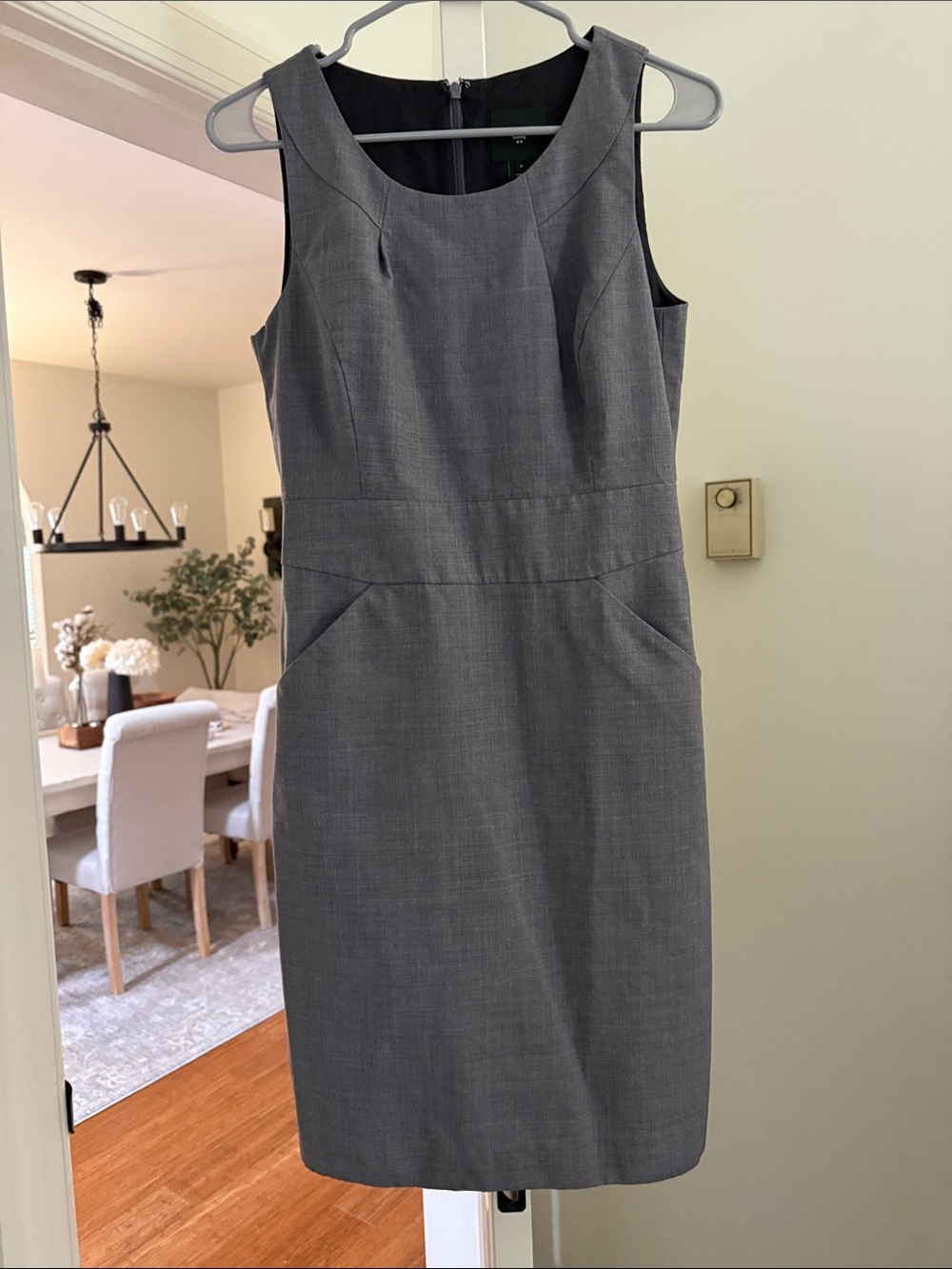 J. Crew Grey Sleeveless Sheath Dress